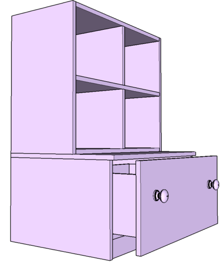 pigeon-hole-cubby with drawer
