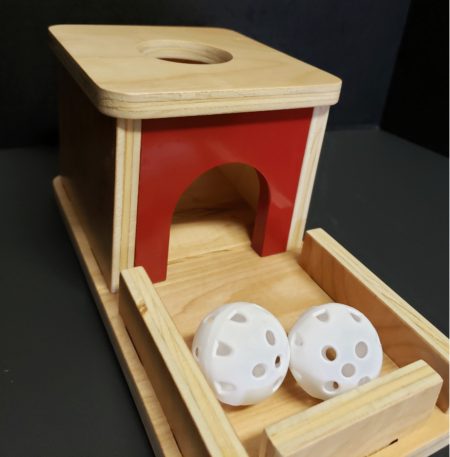 montessori object permanence box with tray