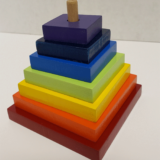 montessori square shapes rainbow stacker