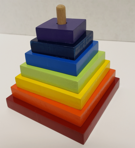 montessori square shapes rainbow stacker