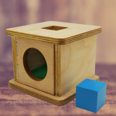 montessori infants imbucare box with cube