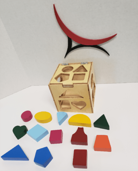 wooden geometric shapes box