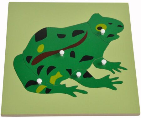 montessori classroom wooden frog puzzle