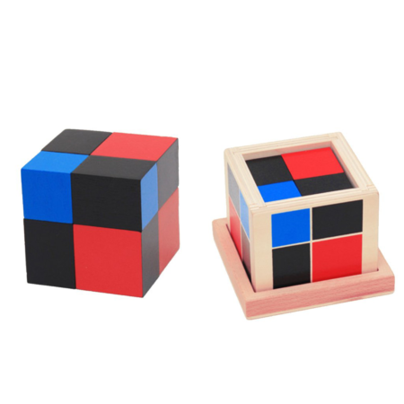 montessori wooden binomial cube