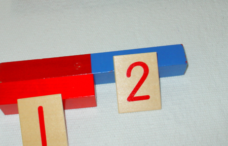 montessori wooden number tiles with number rods