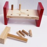 Toddlers wooden toys for motor skills - wooden hammer peg