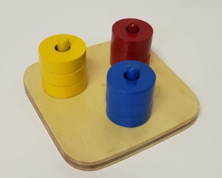 montessori colored rings on dowels