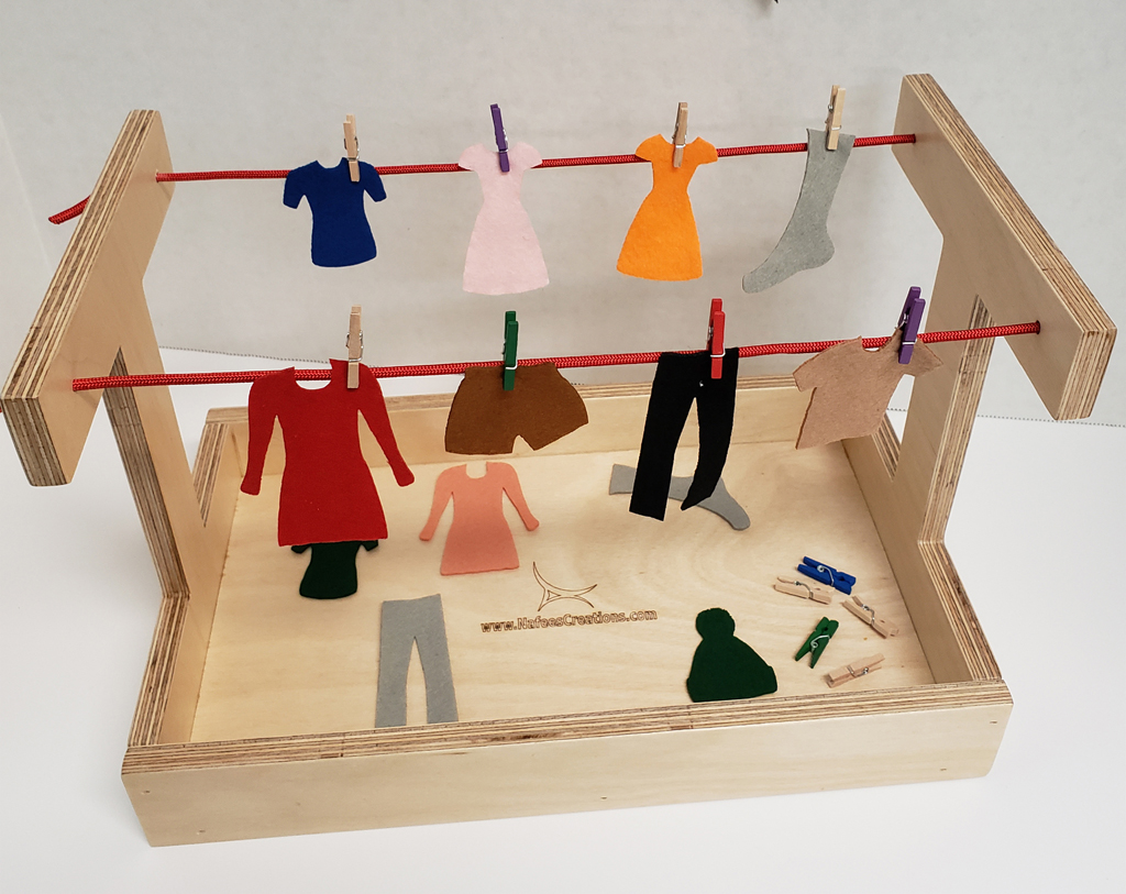 How to Use Clothespins to Hang Clothes, Practical Life Lesson
