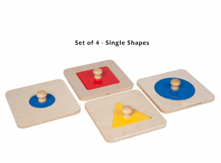 montessori set of 4 geometric shape puzzle