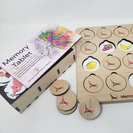 wooden memory game tablet for toddlers