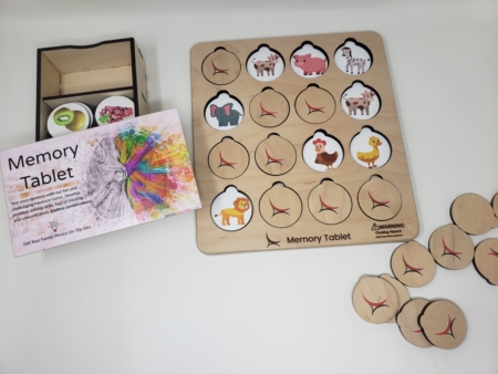 wooden memory game tablet