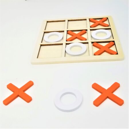 Classic wooden game of noughts and crosses