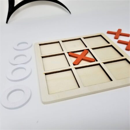 Eco-friendly wooden tic tac toe board game