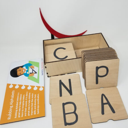 wooden sandpaper letters tracing - montessori rubbing alphabets