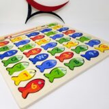 Montessori-inspired magnetic fish catching game for toddlers and preschoolers