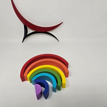 Tactile Stacking Fun Wooden Rainbow Arches for Kids