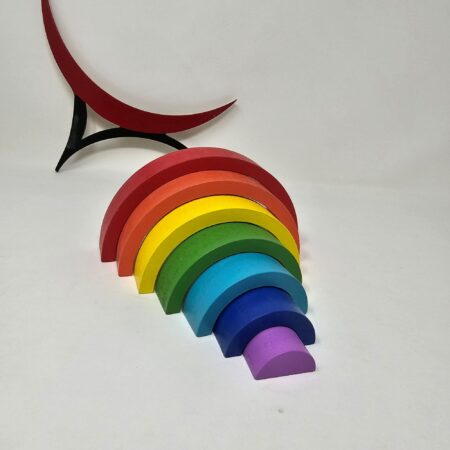 Toddler's Wooden Montessori Rainbow Stacking Set