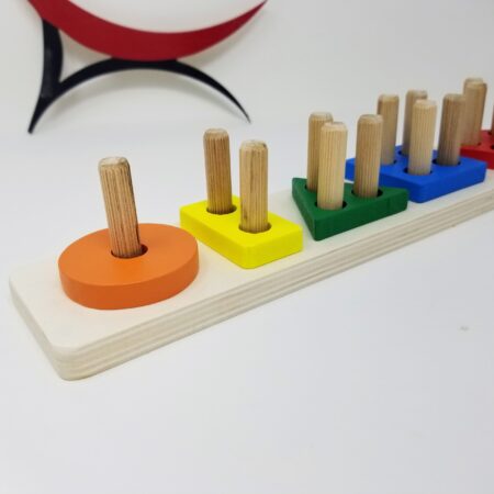 Wooden toy blocks for shape sorting and problem-solving skills