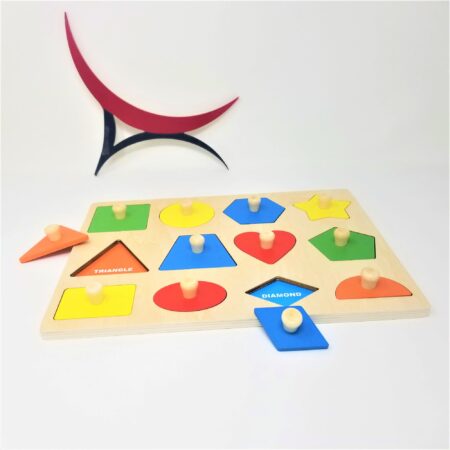 geometric multishapes puzzle - montessori shapes wooden