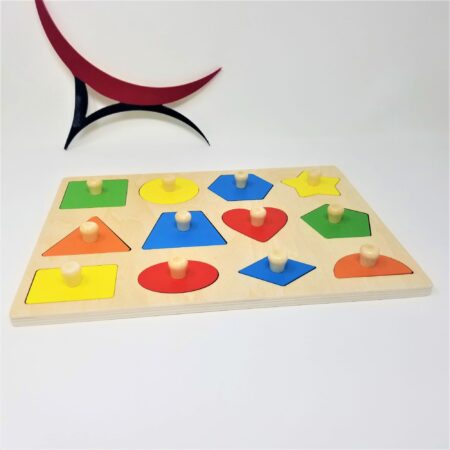 wooden geometric multi-shapes puzzle - geometric shapes board puzzle