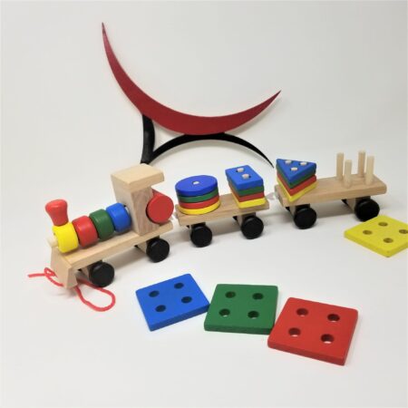 Wooden Train Toy for Shape Recognition and Learning: Perfect for curious young minds.
