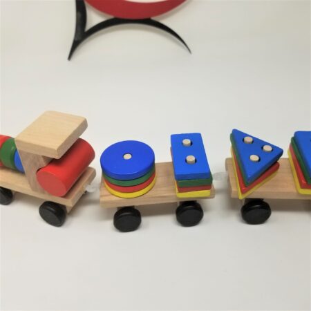 Montessori-inspired Wooden Shape Sorting Train: Engaging playtime for young learners.