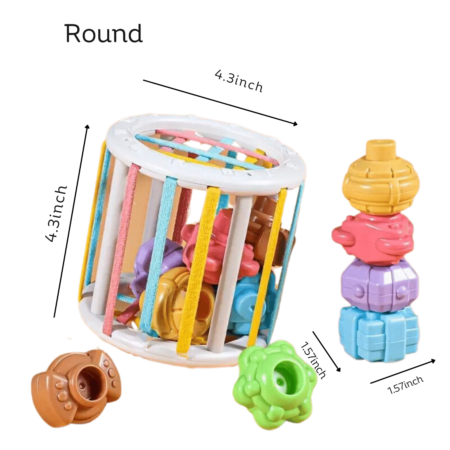 Random Color shape bucket stacking and sorting toys wooden block sorter activity cube shape sorter