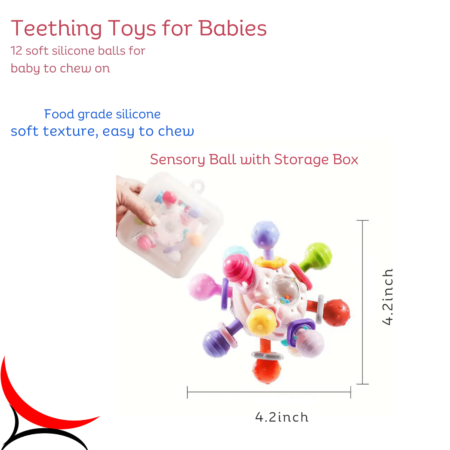 teething & rattle toy for babies montessori baby toys sensory teether toy for toddler travel toy for car seat/crib birthday gift for 1 year old