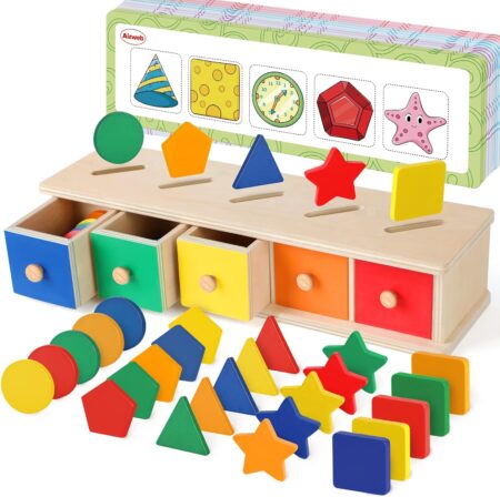 color shape sorting matching box