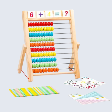 Wooden abacus, math learning tool, mental math aid, educational abacus, arithmetic tool